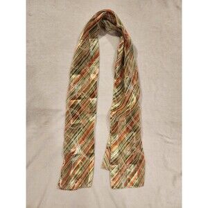 Scarf, Orange & Pink Striped Geometric Design, 60" x 12" Light For Accessory